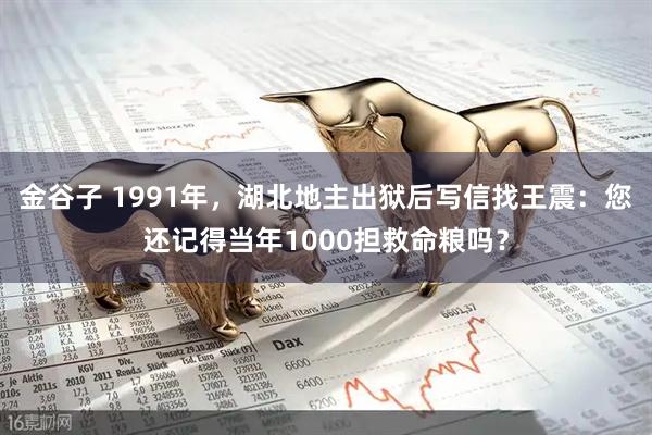 金谷子 1991年，湖北地主出狱后写信找王震：您还记得当年1000担救命粮吗？